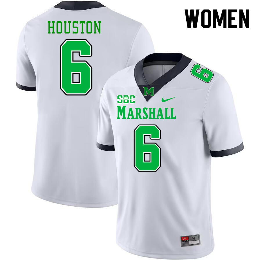 Women #6 Jordan Houston Marshall Thundering Herd SBC Conference College Football Jerseys Stitched-Wh